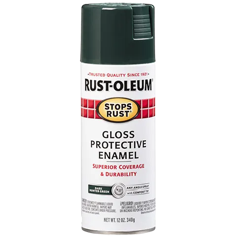 12 OZ Stops Rust Protective Enamel Spray Paint - Gloss Dark Hunter Green