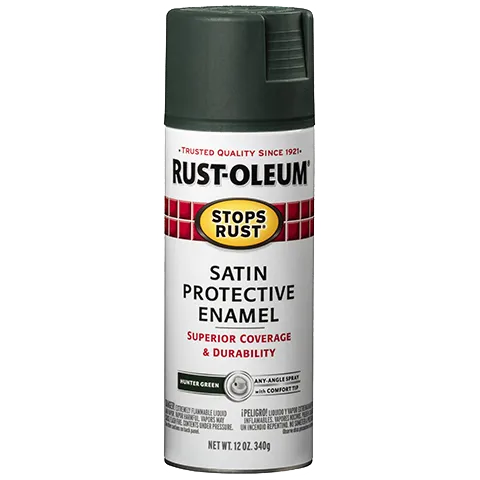 12 OZ Stops Rust Protective Enamel Spray Paint -Satin Hunter Green