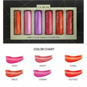 La Muse Deep Color Lip Balm Collection 6 Count