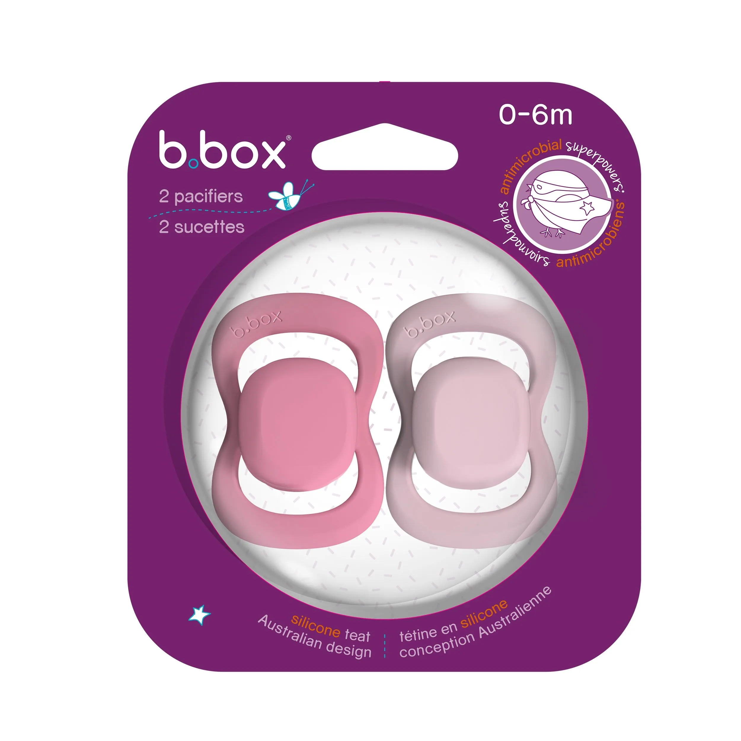 pacifier twin pack - berry   blush