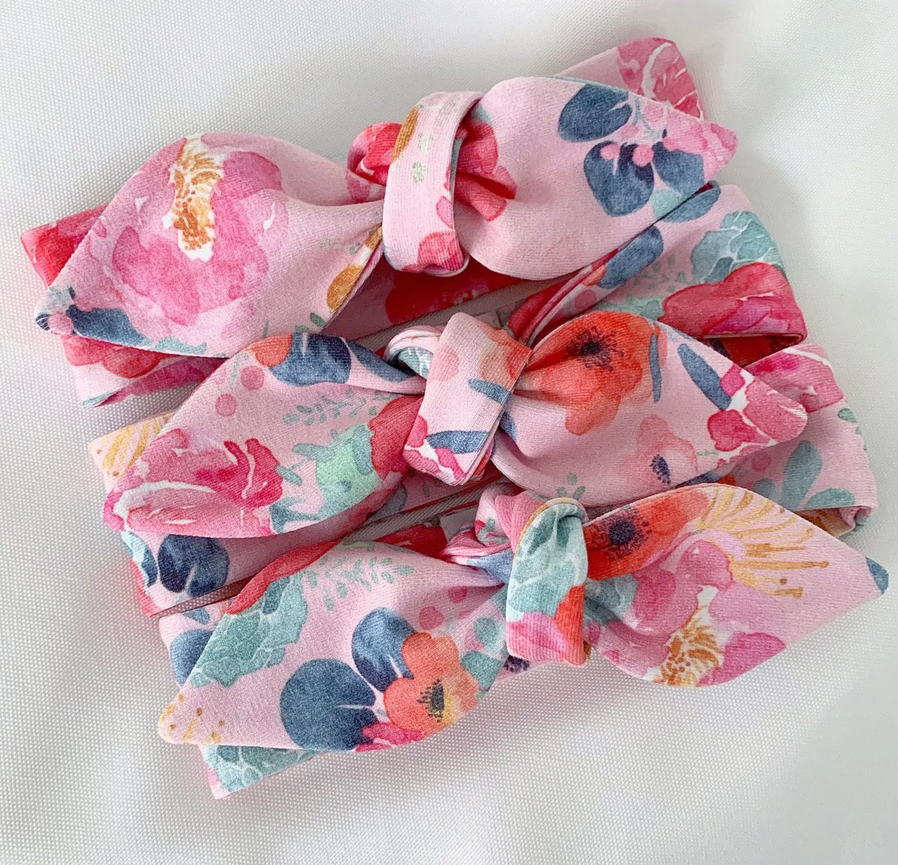 Poppy Pink Top Knot Headband