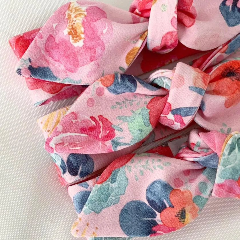 Poppy Pink Top Knot Headband