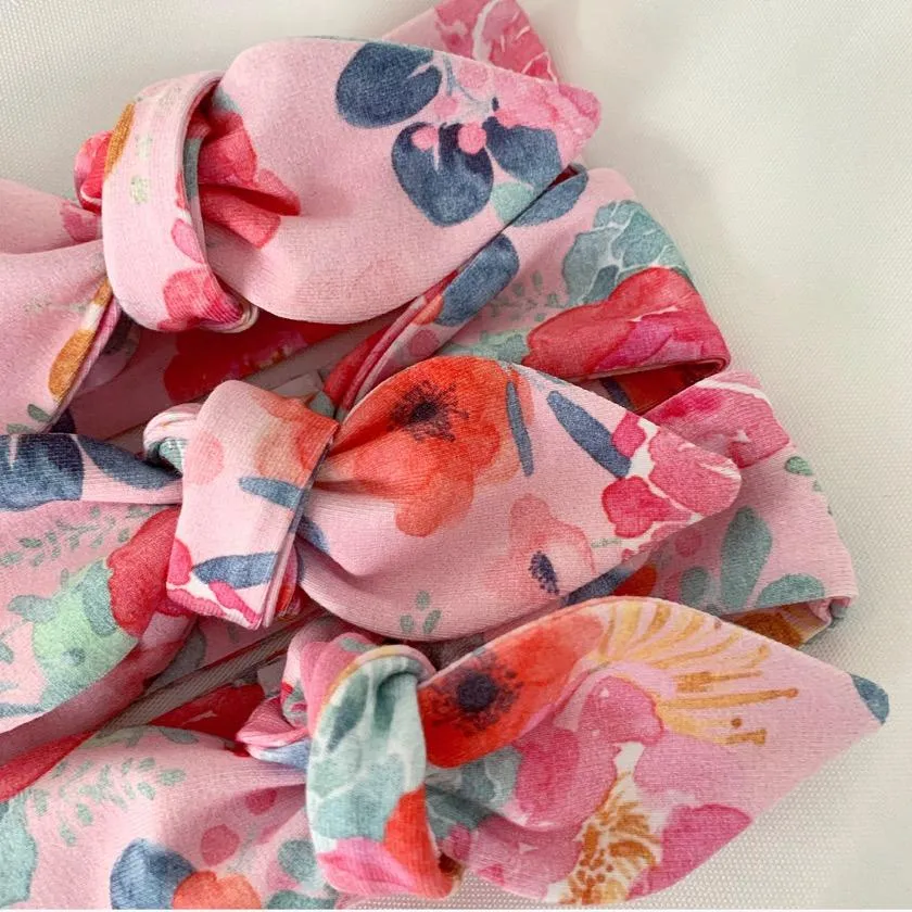 Poppy Pink Top Knot Headband