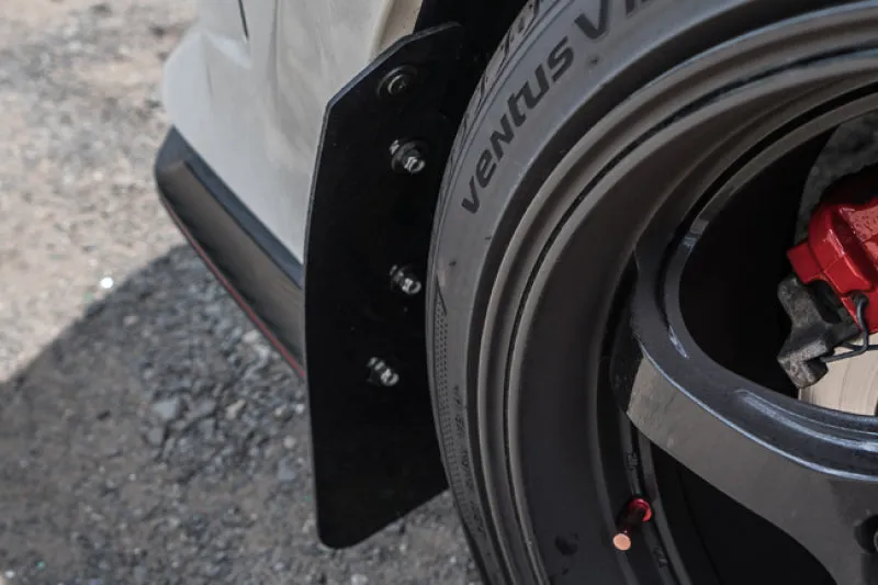 Rally Armor 17  Honda Civic Type R White Mud Flap w/ Black Logo