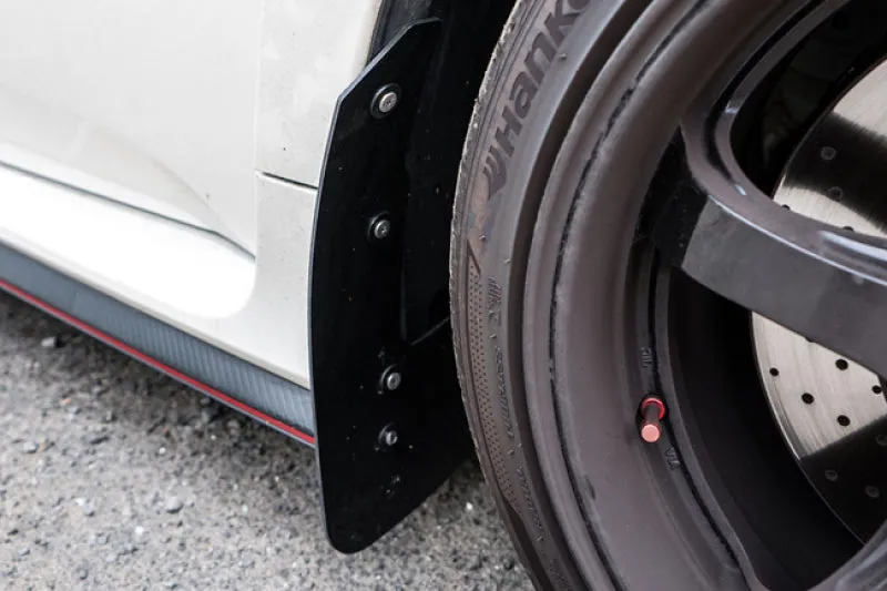 Rally Armor 17  Honda Civic Type R White Mud Flap w/ Black Logo