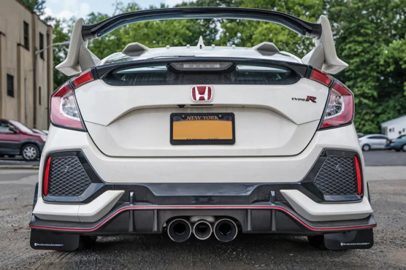 Rally Armor 17  Honda Civic Type R White Mud Flap w/ Black Logo