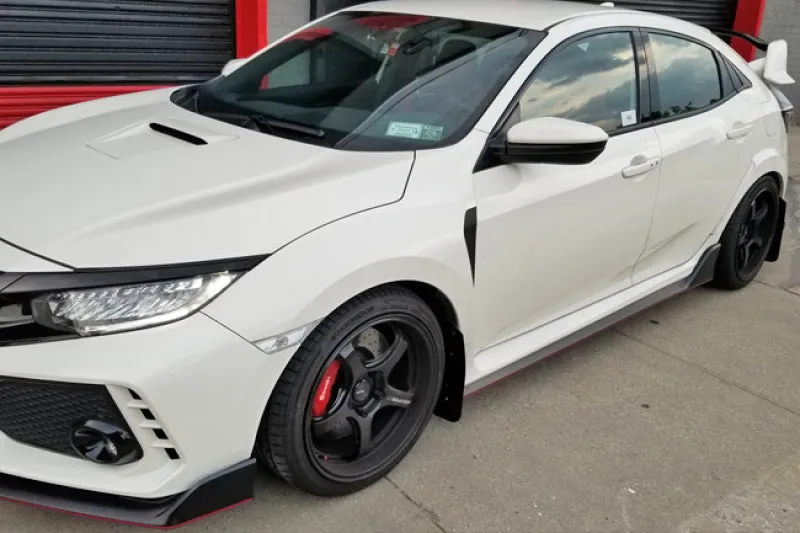 Rally Armor 17  Honda Civic Type R White Mud Flap w/ Black Logo