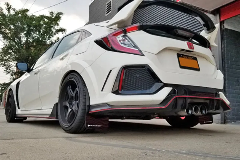 Rally Armor 17  Honda Civic Type R White Mud Flap w/ Black Logo