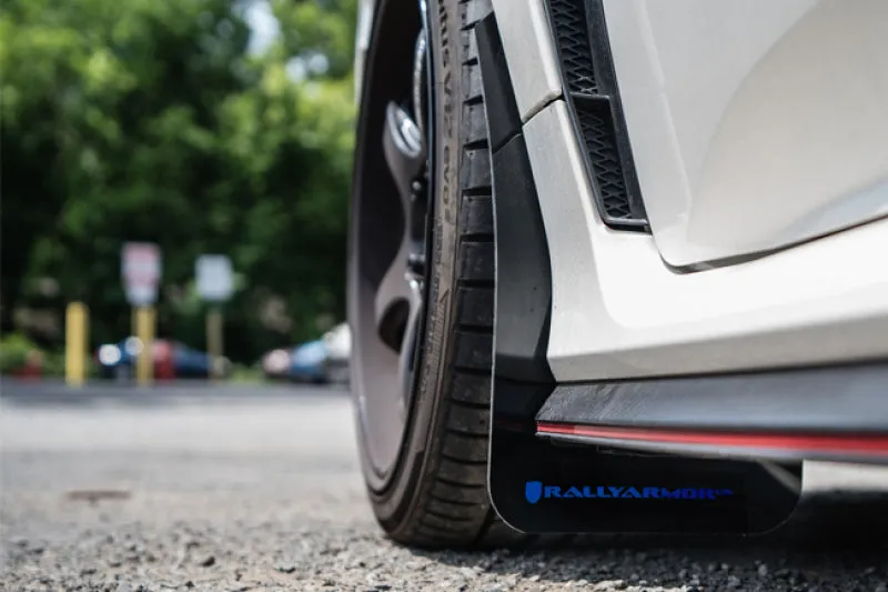 Rally Armor 17  Honda Civic Type R White Mud Flap w/ Black Logo